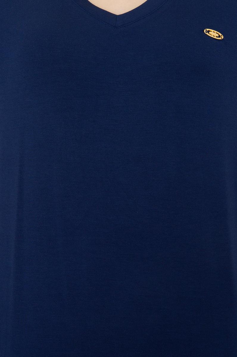 Kadın Lacivert V Yaka Basic Tişört