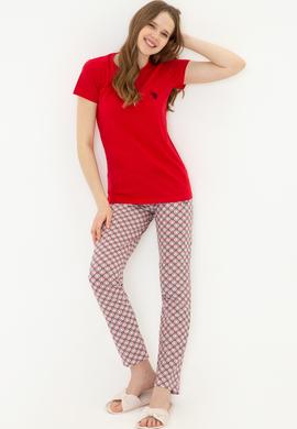 Kadın Kırmızı Pijama Takımı - 50255864002