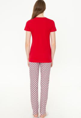 Kadın Kırmızı Pijama Takımı - 50255864002