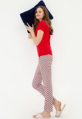 Kadın Kırmızı Pijama Takımı - 50255864002
