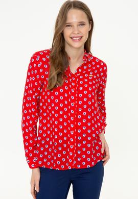 Kadın Kırmızı Uzun Kollu Gömlek - 50249535010