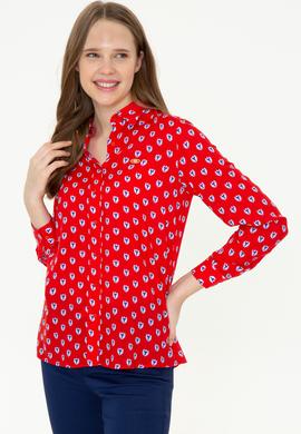Kadın Kırmızı Uzun Kollu Gömlek - 50249535010