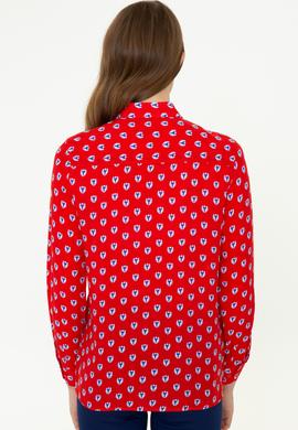 Kadın Kırmızı Uzun Kollu Gömlek - 50249535010
