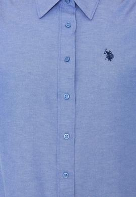 Kadın Saks Uzun Kollu Basic Gömlek - 50253658035