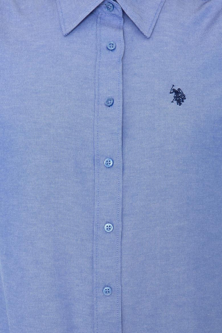 Kadın Saks Uzun Kollu Basic Gömlek - 50253658035