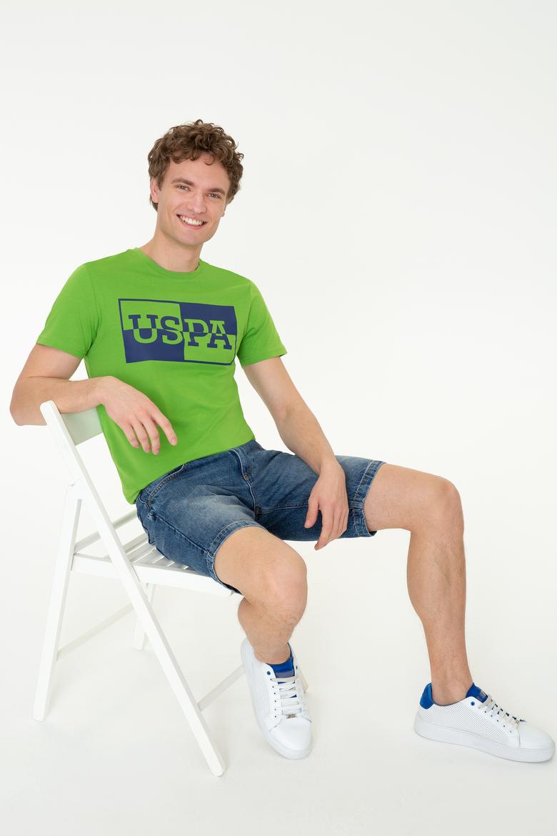 Erkek Elma Yeşili Bisiklet Yaka Tişört - 50247339059