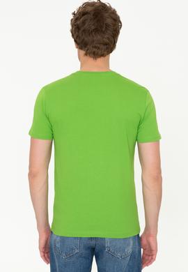 Erkek Elma Yeşili Bisiklet Yaka Tişört - 50247339059