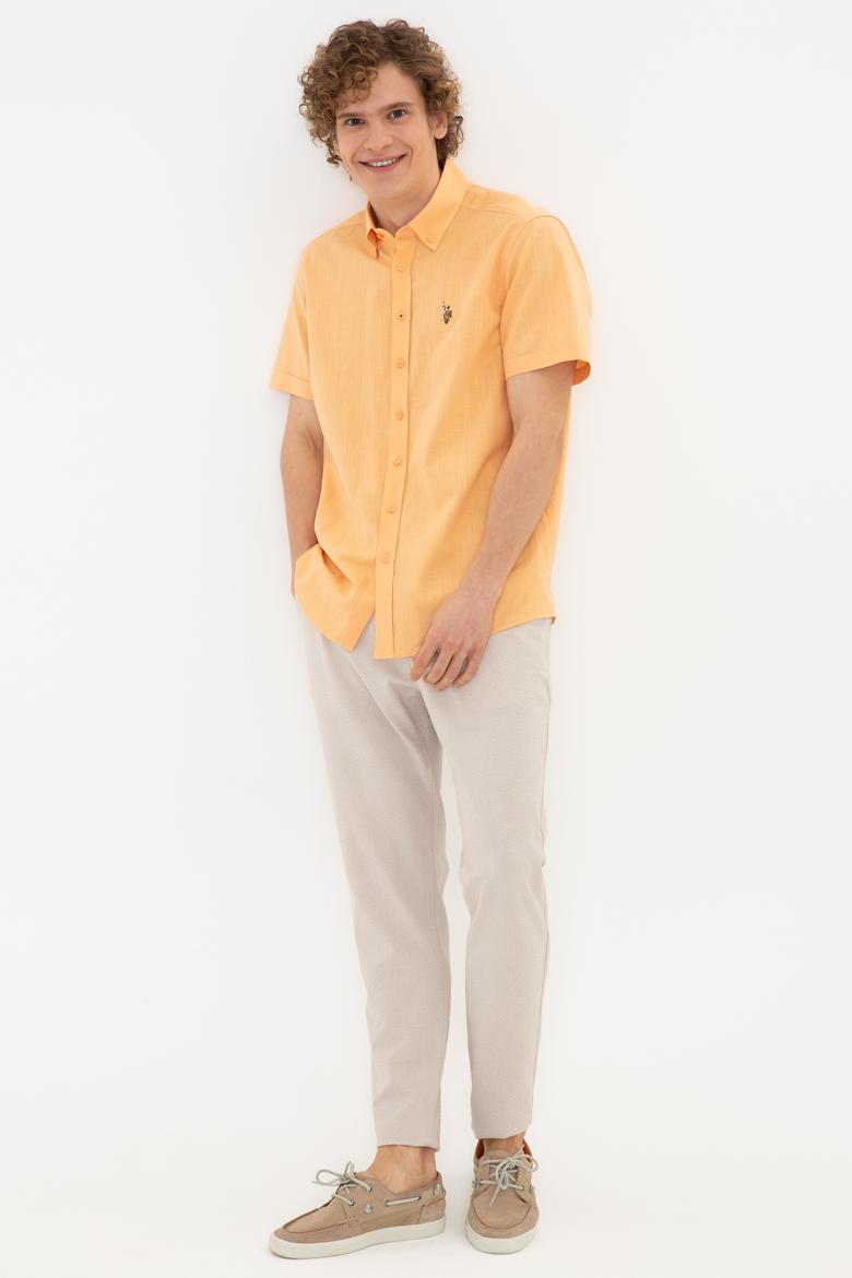 Erkek Turuncu Kısa Kollu Gömlek