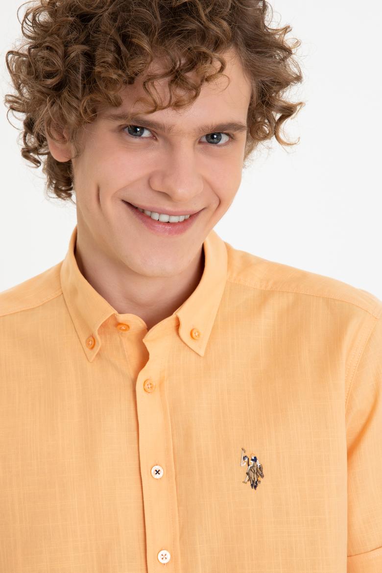 Erkek Turuncu Kısa Kollu Gömlek - 50246425043