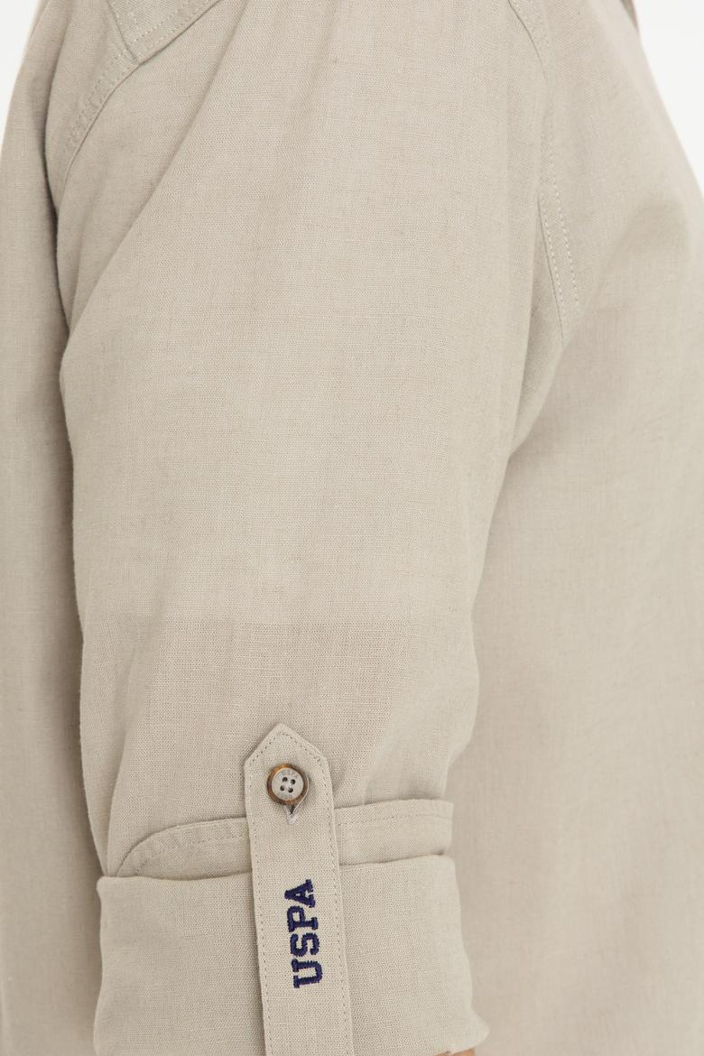 Erkek Haki Uzun Kollu Basic Gömlek - 50246466027