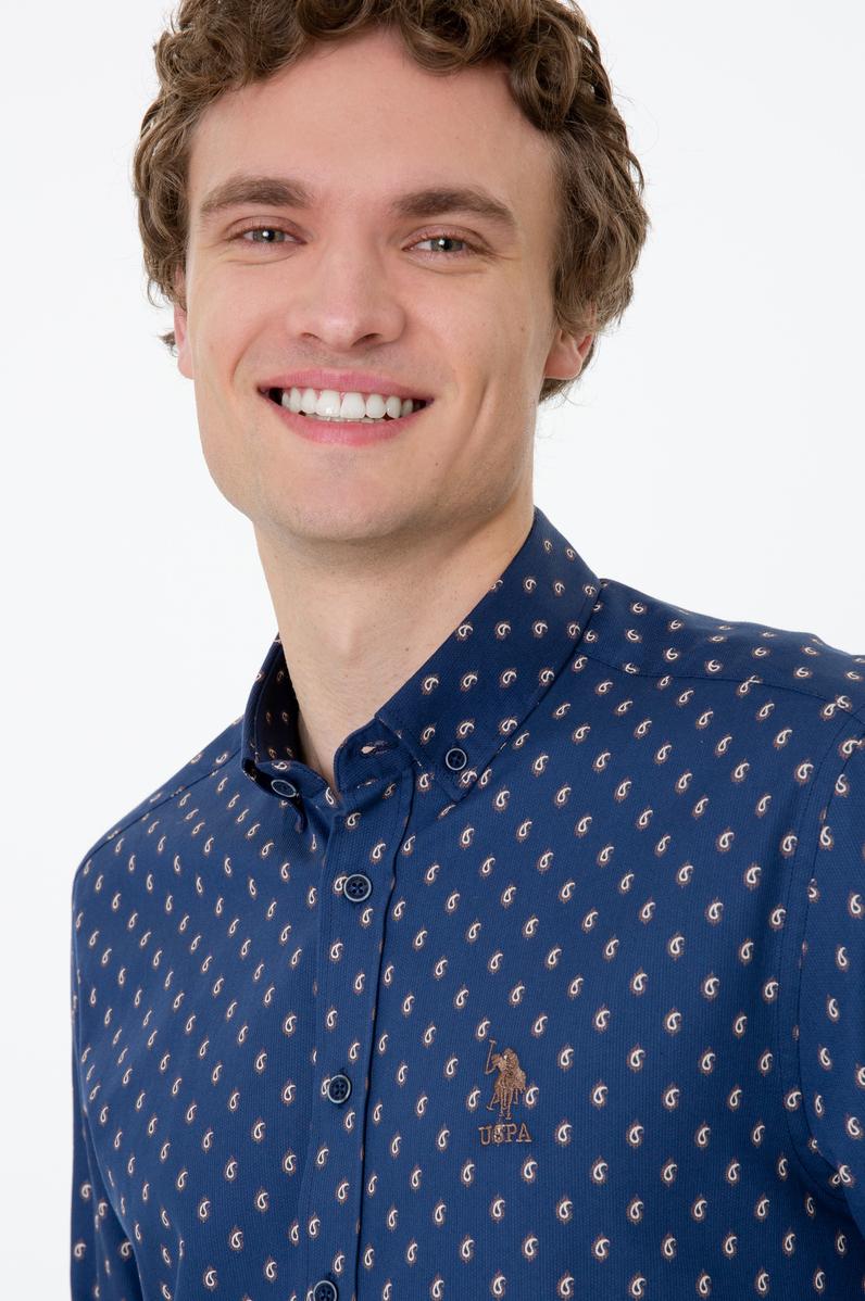 Erkek Lacivert Uzun Kollu Gömlek