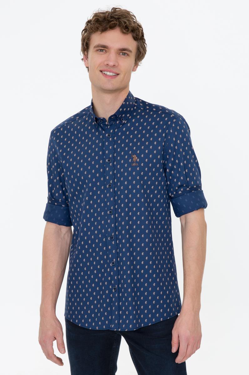 Erkek Lacivert Uzun Kollu Gömlek