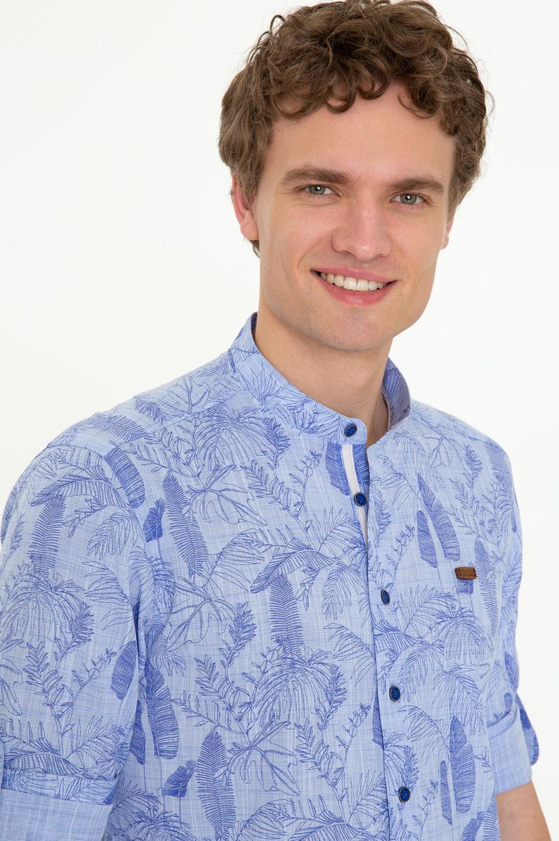 Erkek Mavi Uzun Kollu Gömlek