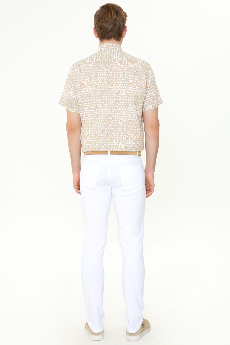 Erkek Beyaz Kanvas Pantolon - 50246109049