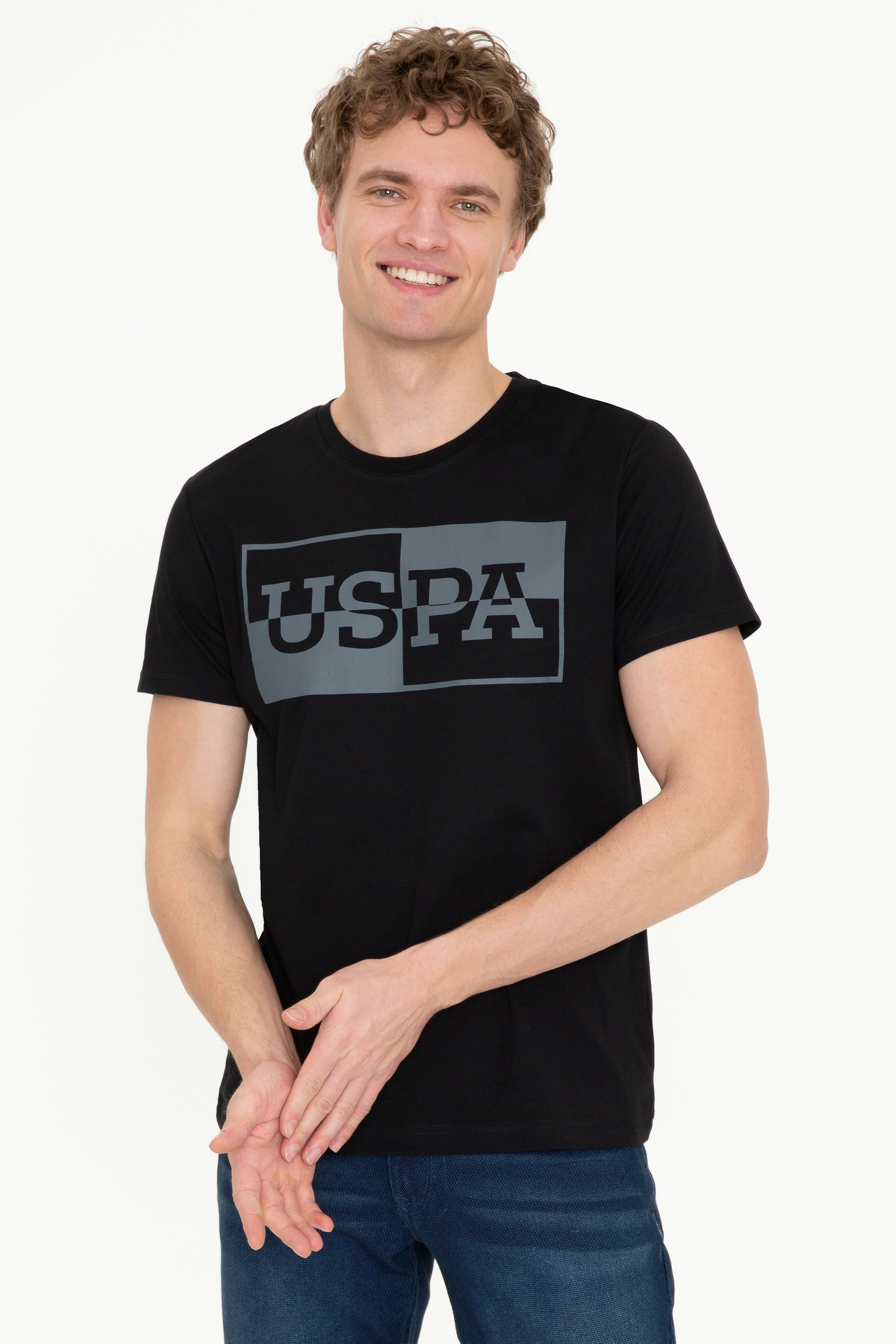 Erkek Siyah Bisiklet Yaka T-Shirt - Image 4