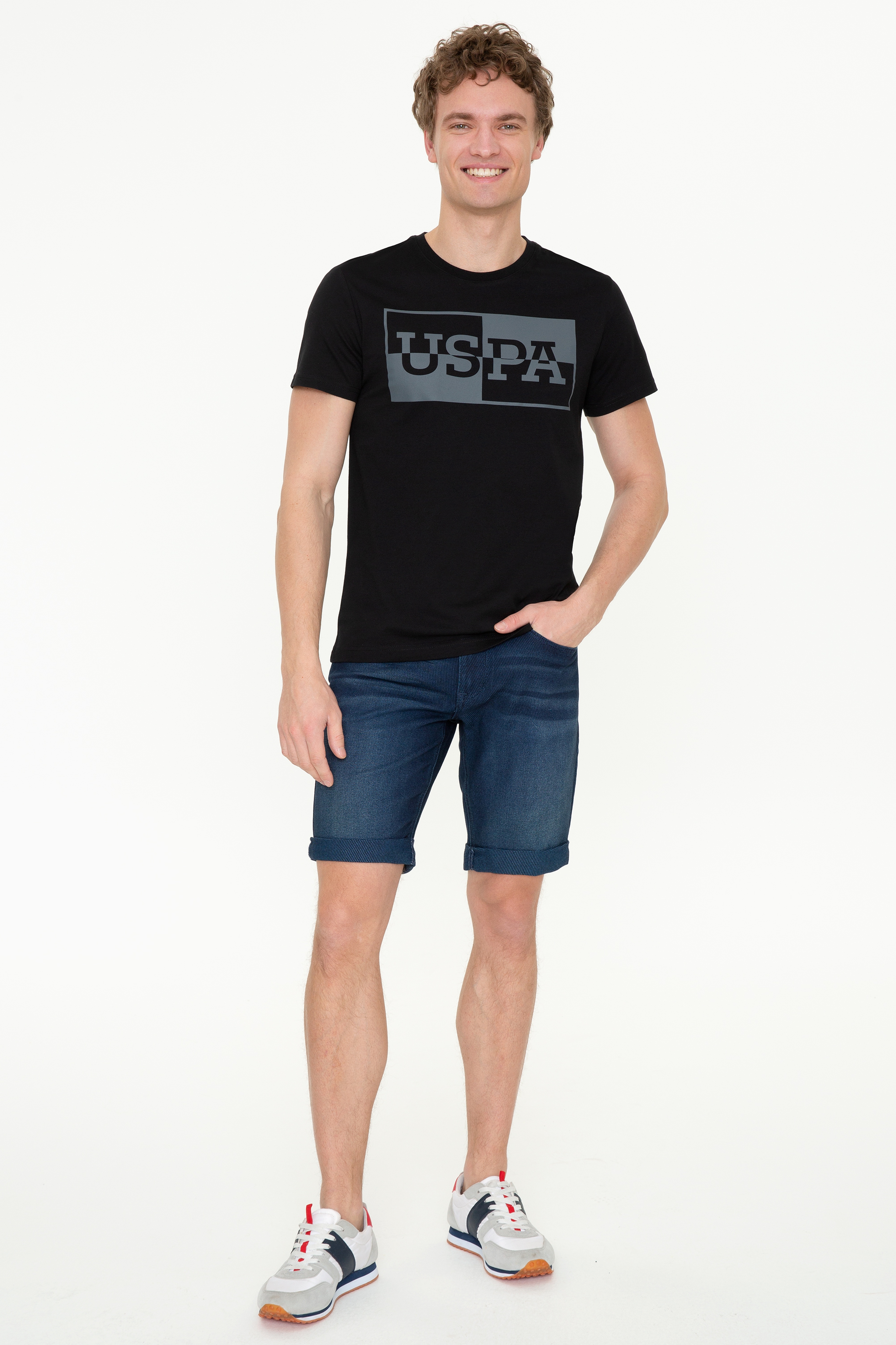 Erkek Siyah Bisiklet Yaka T-Shirt - Image 3