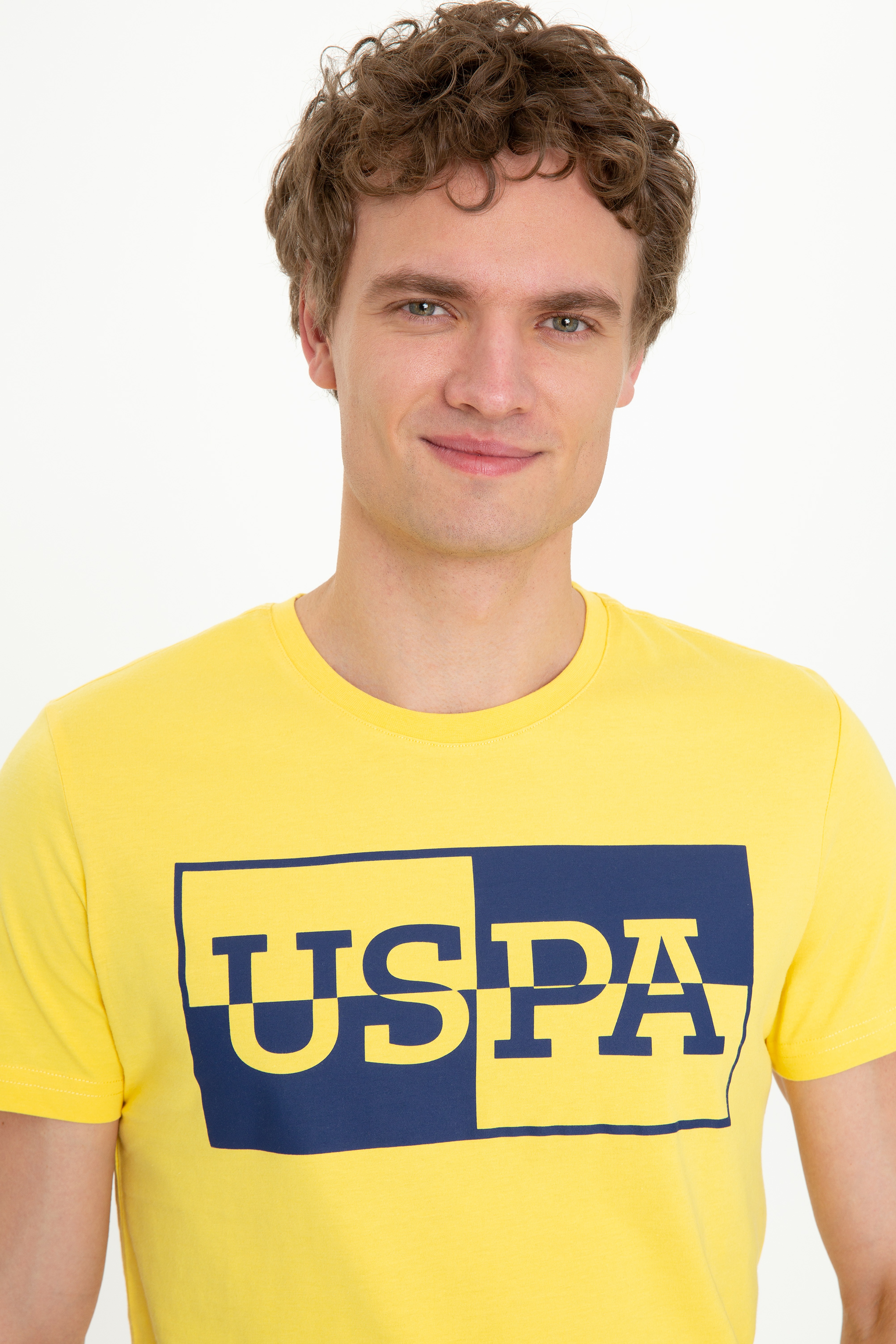 Erkek Açık Sarı Bisiklet Yaka T-Shirt - Image 3