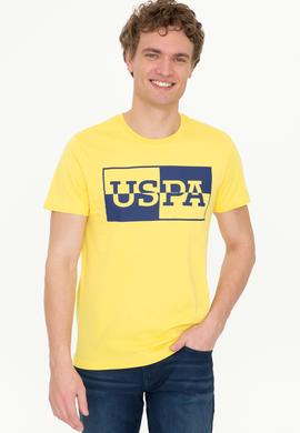 Erkek Açık Sarı Bisiklet Yaka T-Shirt - 50247339149