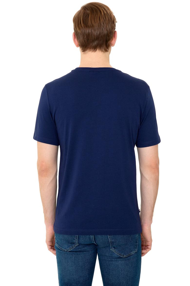 Erkek Lacivert Bisiklet Yaka Basic Tişört - 50248569032