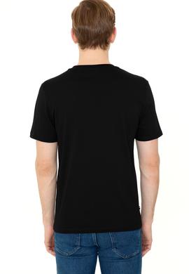 Erkek Siyah Basic Bisiklet Yaka Tişört - 50248569052