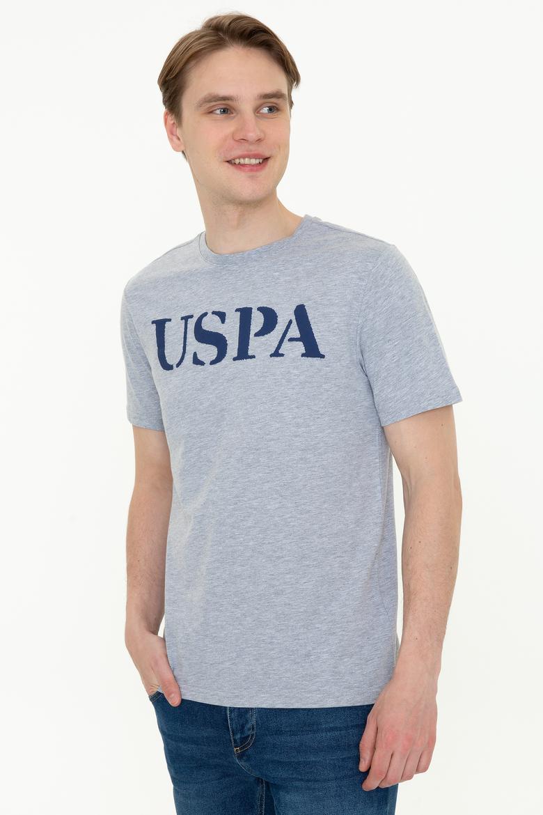 Erkek Gri Melanj Basic Bisiklet Yaka Tişört - 50248569070