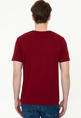 Erkek Bordo Basic Tişört - 50248569142