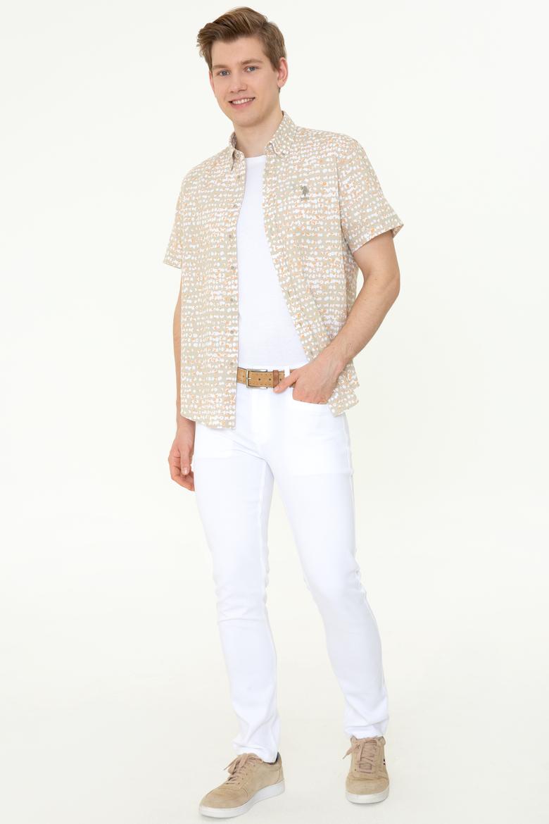 Erkek Beyaz Kanvas Pantolon - 50246109049