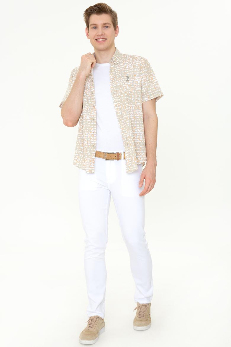 Erkek Beyaz Kanvas Pantolon