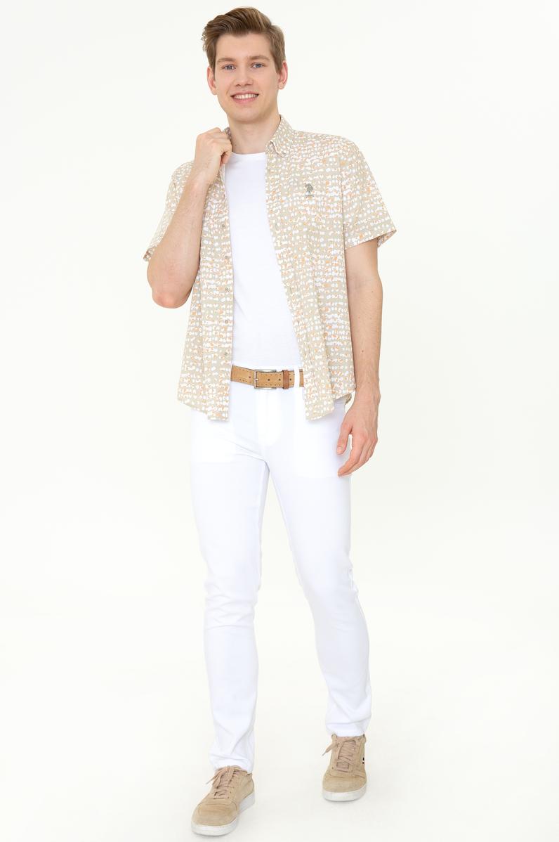 Erkek Beyaz Kanvas Pantolon