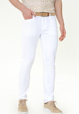 Erkek Beyaz Kanvas Pantolon - 50246109049