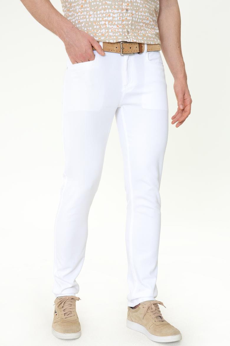 Erkek Beyaz Kanvas Pantolon - 50246109049