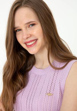 Kadın Manolya Bisiklet Yaka Kazak - 50254497010