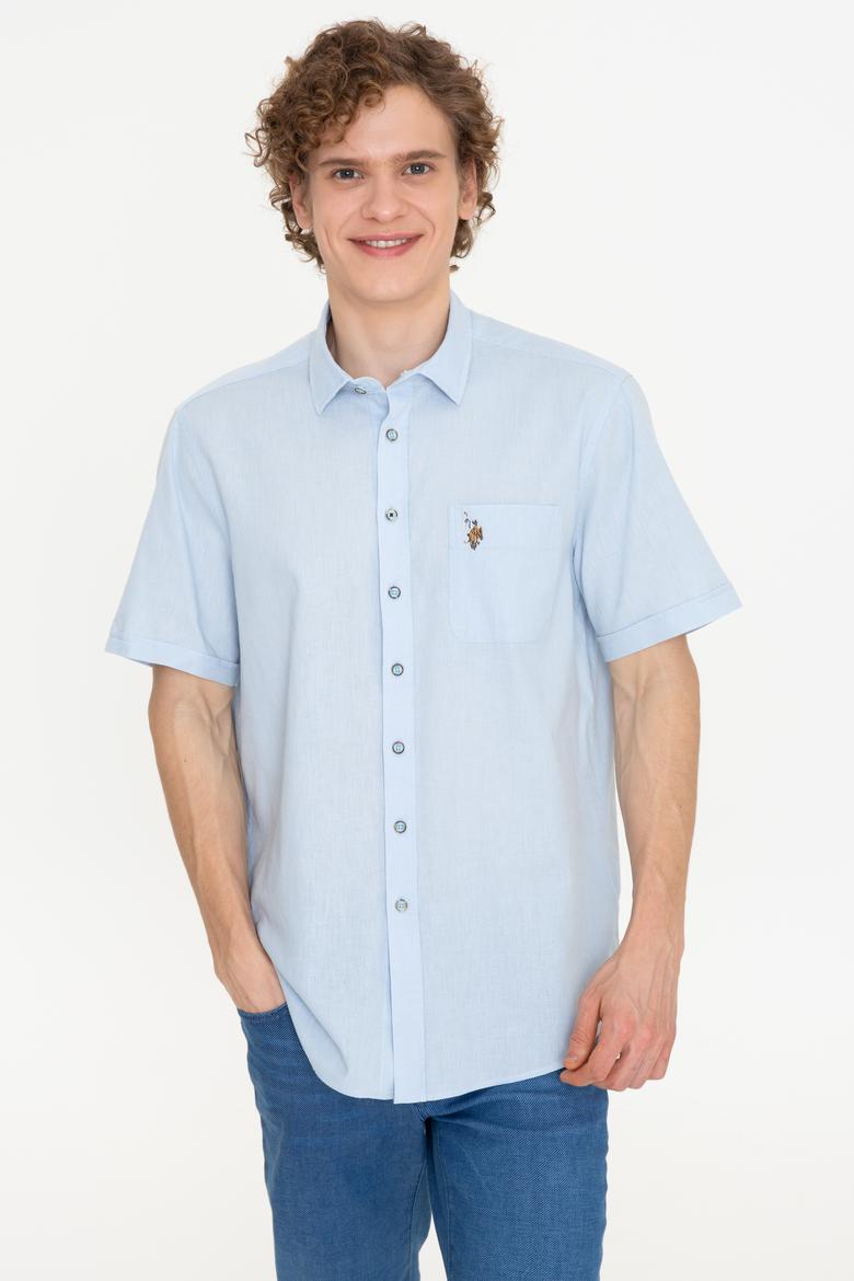 Erkek Açık Mavi Kısa Kollu Gömlek