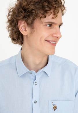 Erkek Açık Mavi Kısa Kollu Gömlek - 50249523007
