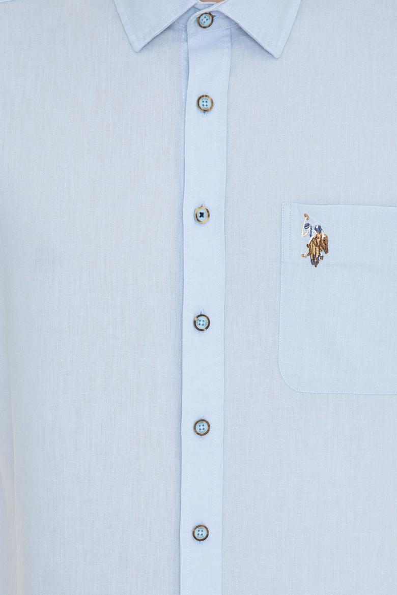Erkek Açık Mavi Kısa Kollu Gömlek - 50249523007