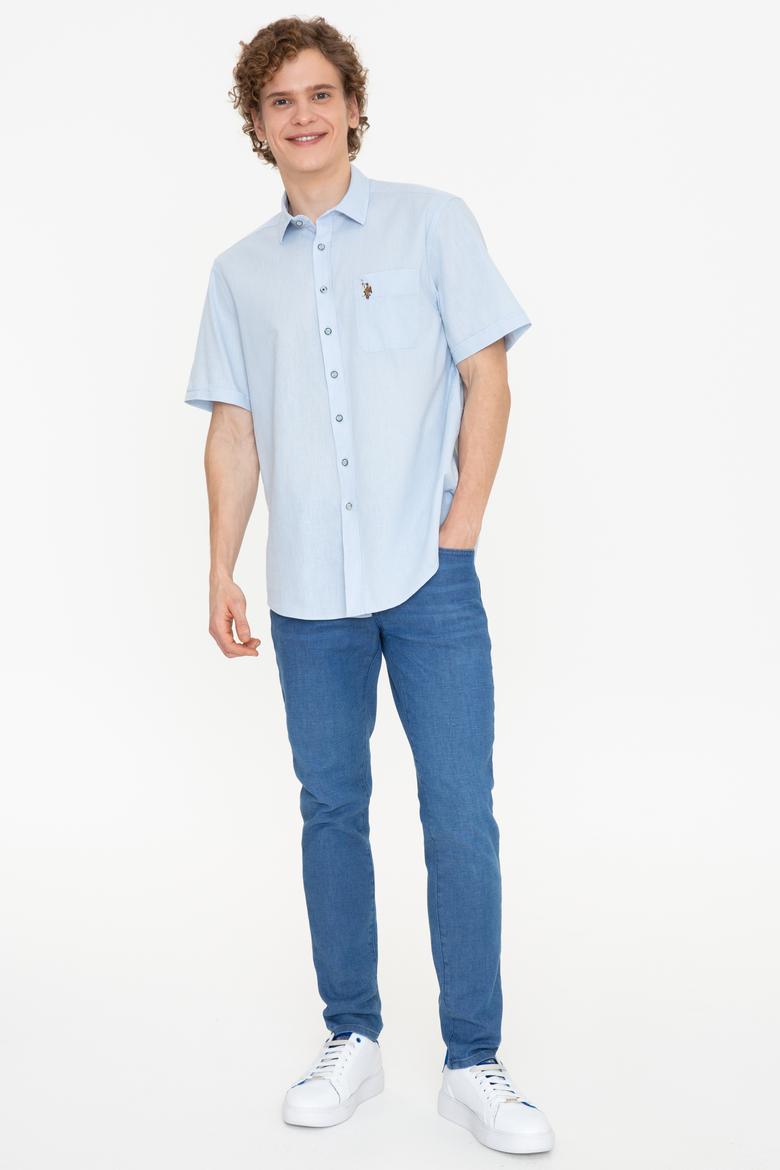 Erkek Açık Mavi Kısa Kollu Gömlek - 50249523007