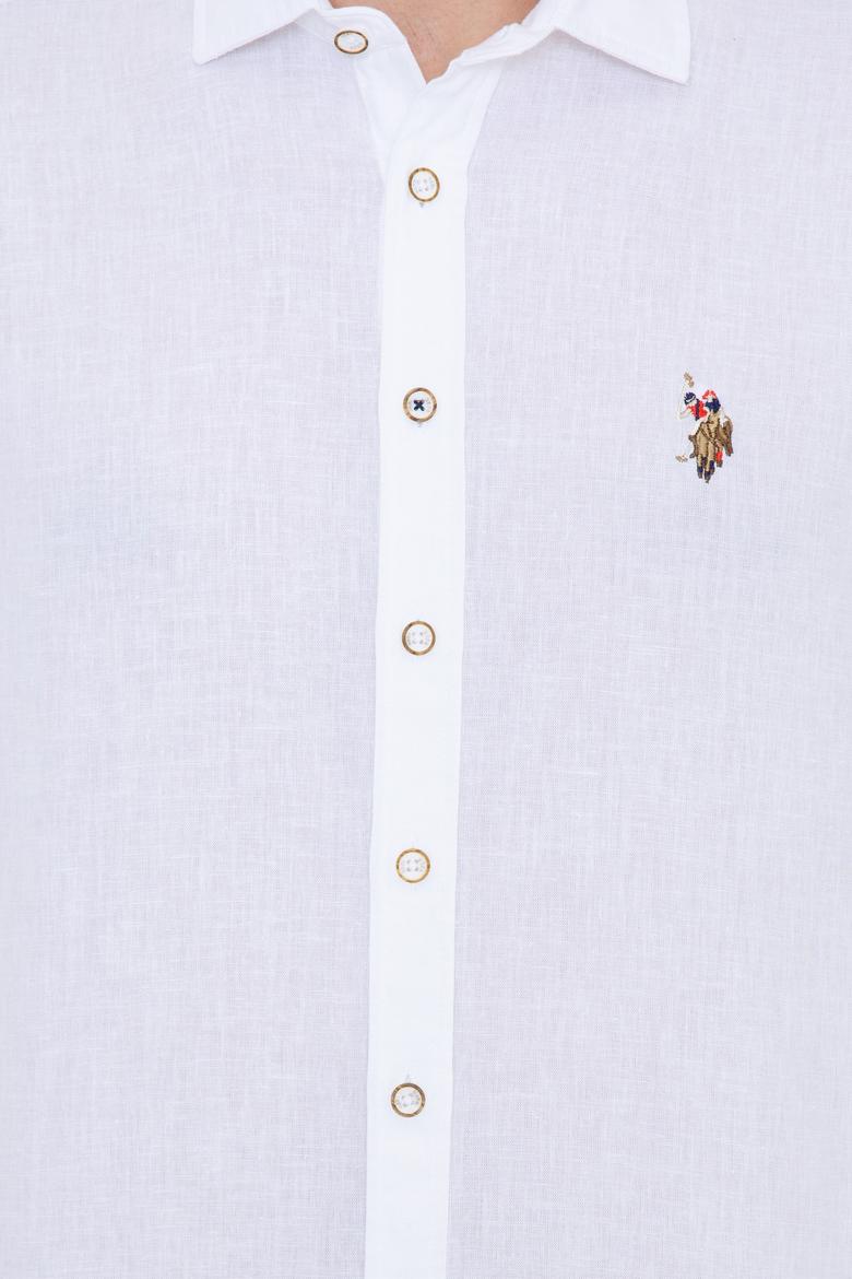 Erkek Beyaz Uzun Kollu Basic Gömlek - 50246466019