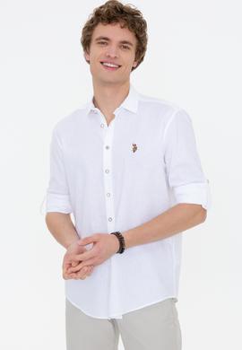 Erkek Beyaz Uzun Kollu Basic Gömlek - 50246466019