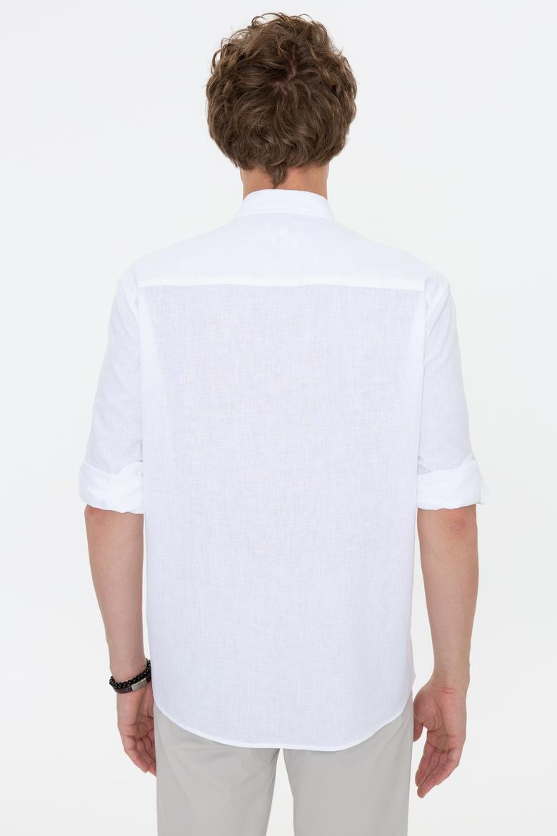 Erkek Beyaz Uzun Kollu Basic Gömlek - 50246466019