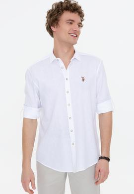 Erkek Beyaz Uzun Kollu Basic Gömlek - 50246466019