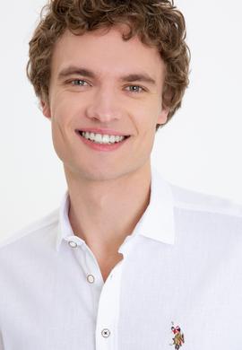 Erkek Beyaz Uzun Kollu Basic Gömlek - 50246466019