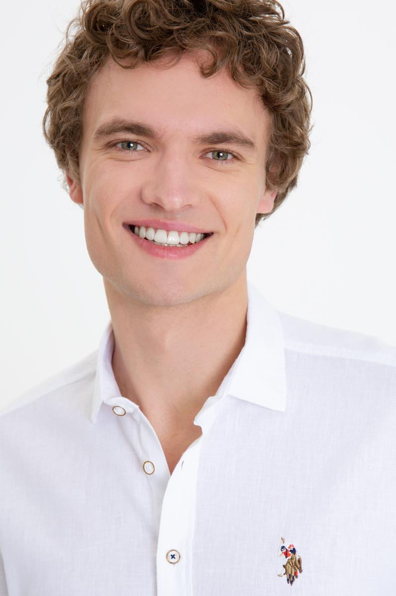 Erkek Beyaz Uzun Kollu Basic Gömlek