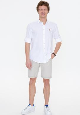 Erkek Beyaz Uzun Kollu Basic Gömlek - 50246466019