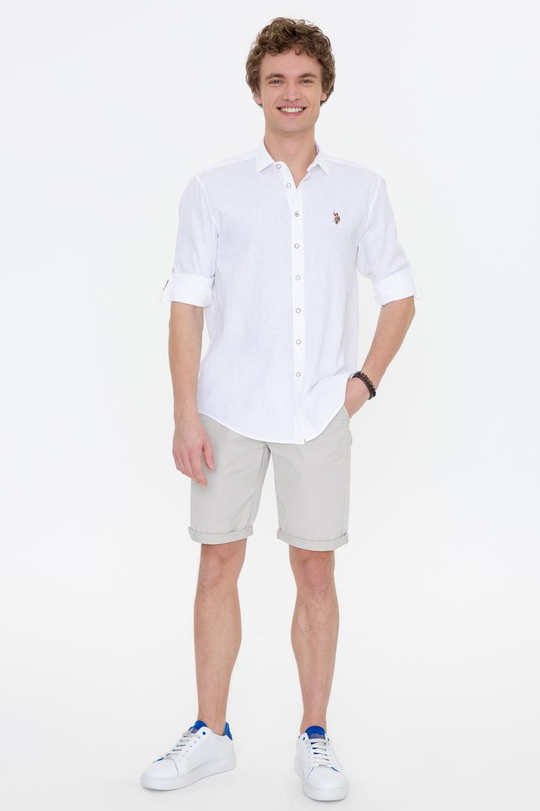 Erkek Beyaz Uzun Kollu Basic Gömlek - 50246466019