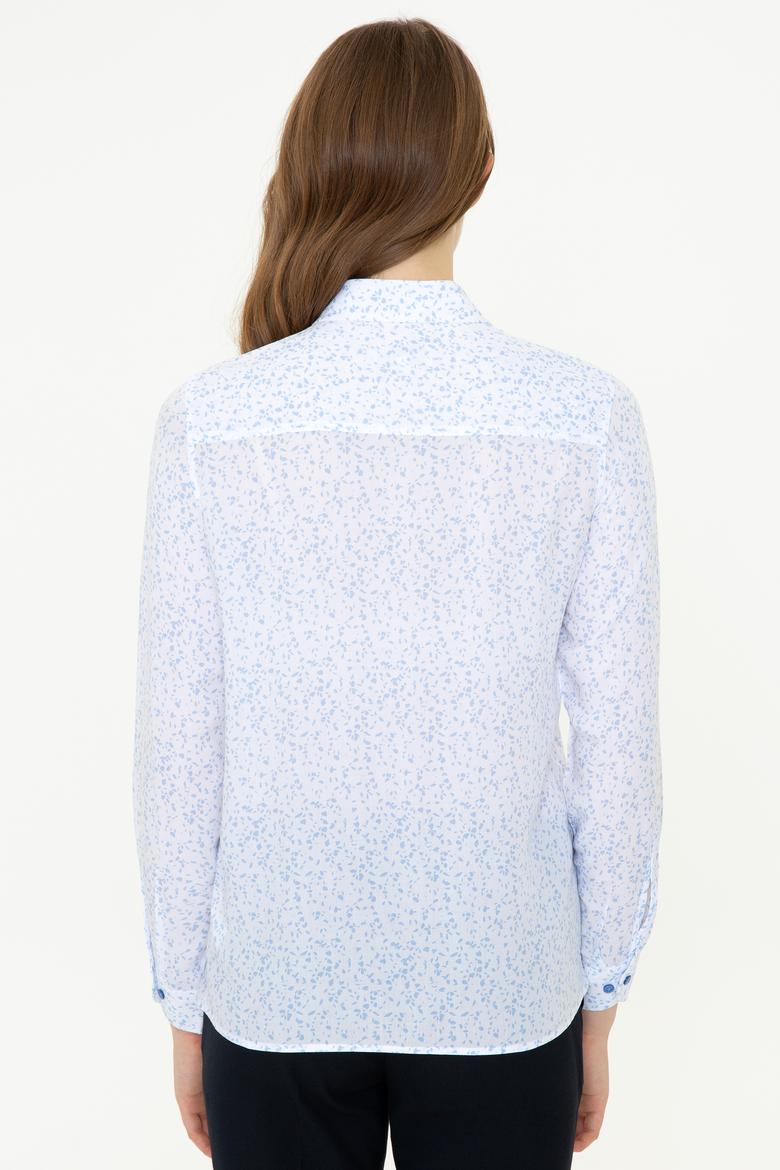 Kadın Mavi Uzun Kollu Gömlek - 50247291028