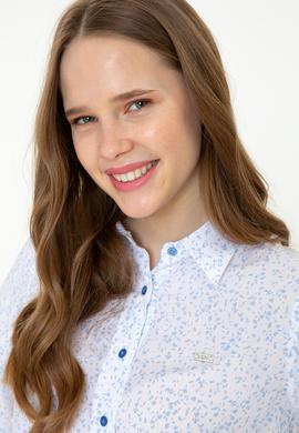 Kadın Mavi Uzun Kollu Gömlek - 50247291028