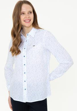 Kadın Mavi Uzun Kollu Gömlek - 50247291028