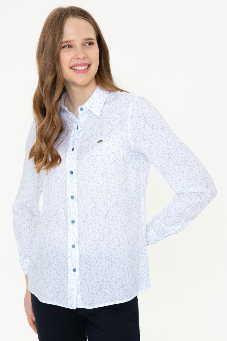 Kadın Mavi Uzun Kollu Gömlek - 50247291028