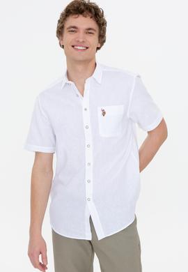Erkek Beyaz Kısa Kollu Gömlek - 50249523017
