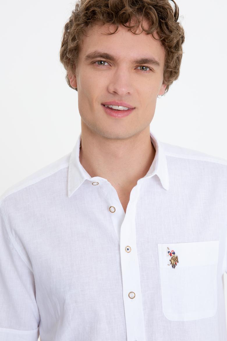 Erkek Beyaz Kısa Kollu Gömlek - 50249523017
